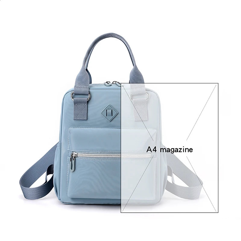 Womens Nylon Backpack Travel Solid Color Shoulder Bag High Quality School Bolsa Mochilans 240906