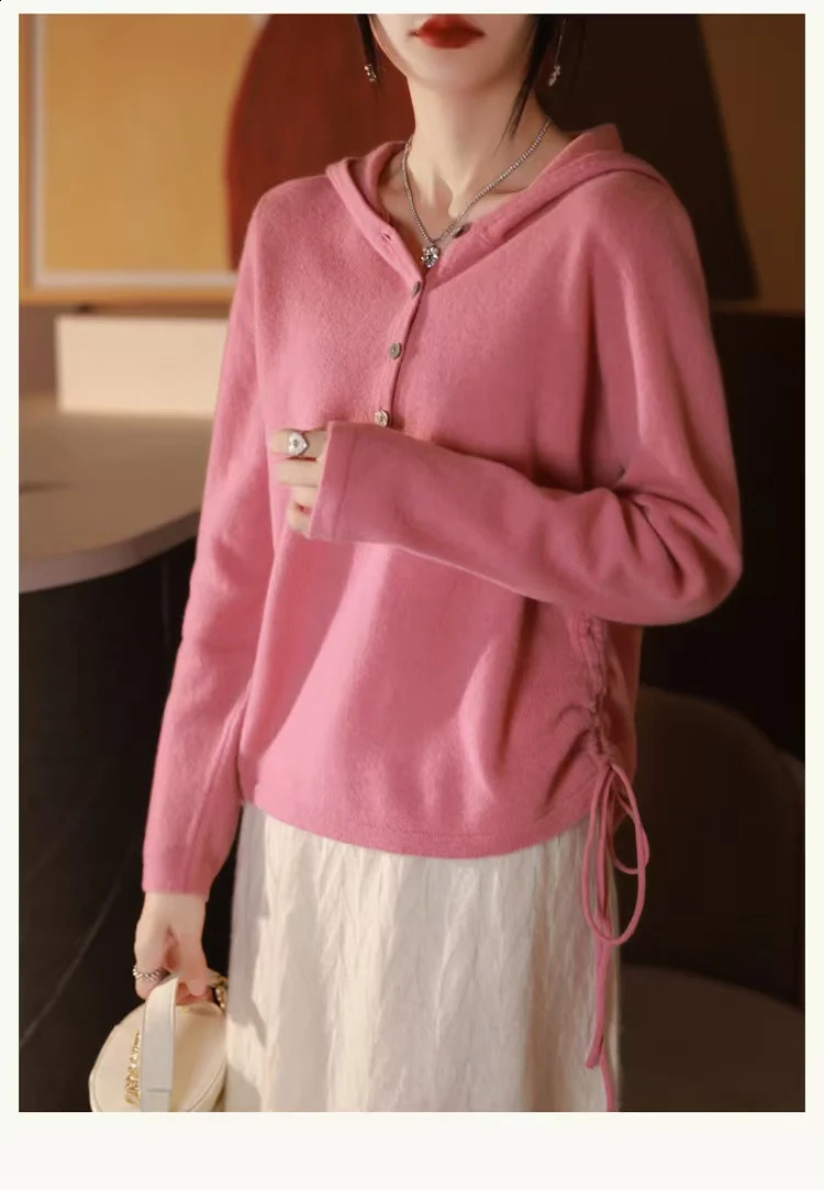 Crochet knitted sweater made of wool suitable for autumn and winter loose underwear womens cashmere sweaters 240905