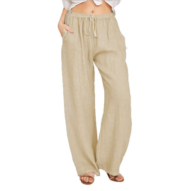 Women's 2024 new oversized loose cotton and linen casual pants for women