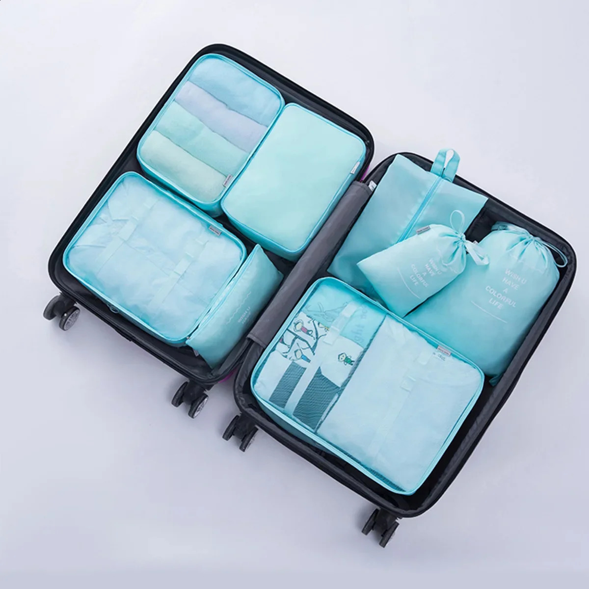 7piece travel storage bag thick luggage clothing classification set 240906