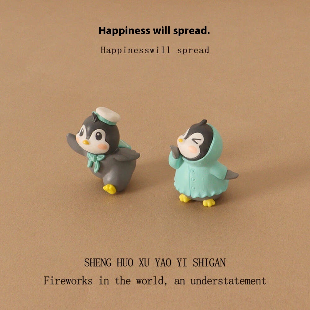 Pint-Sized Penguin Figure Collection Unique Artistic Toy Crafts Ideal for Desktop Decoration