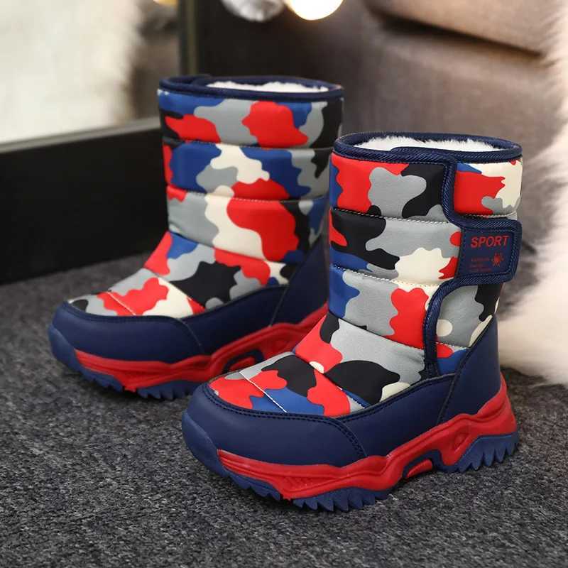 Children Boots Hook Loop Fashion Soft Boys Snow Boots Leather Boys Ankle Boots Outdoor Fashion Sneakers Free Shipping M240906