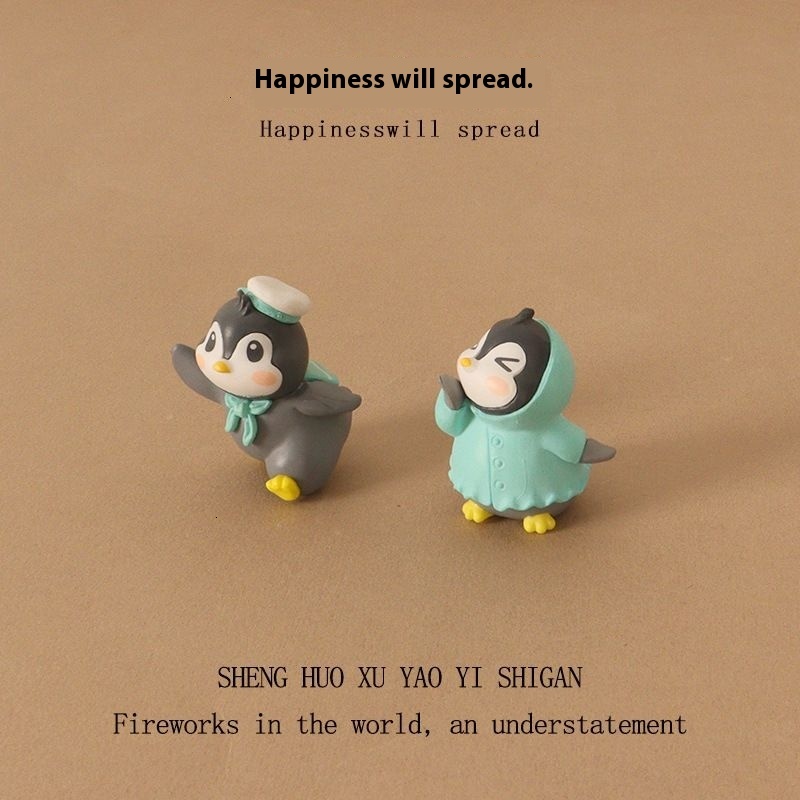 Pint-Sized Penguin Figure Collection Unique Artistic Toy Crafts Ideal for Desktop Decoration