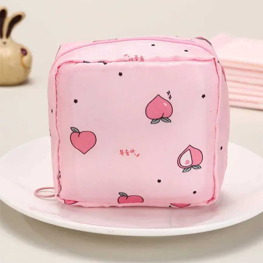 1 cute sanitary pad storage bag sanitary bag wallet replacement coin clip headphone case credit card holder makeup organizer W240905