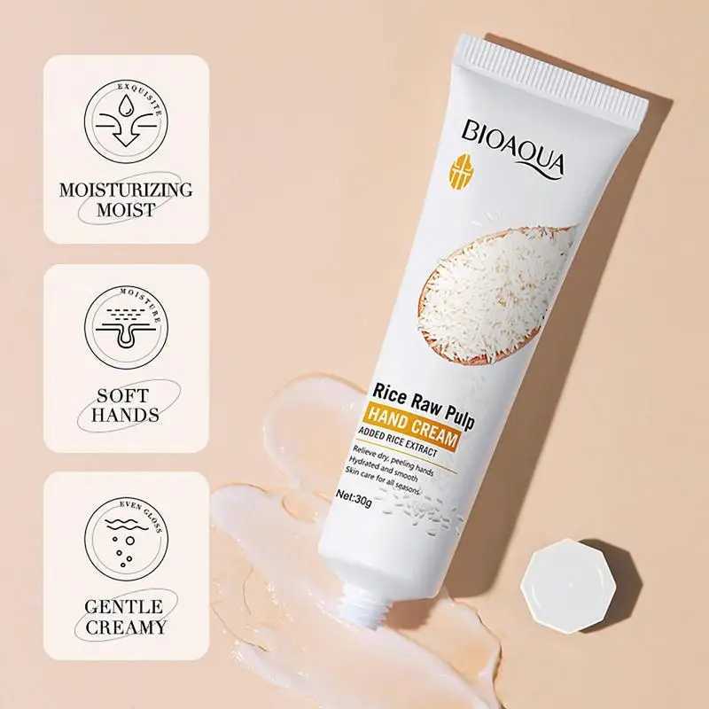 Rejuvenating Hand Cream Rice Raw Pulp Hydration Hand Cream Moisturizer 30g Ultra Moisturizing Hand Cream For Women Rough Hands M240906