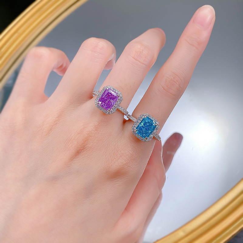 Unique Aquamarine Moissanite Rings | Pure Sterg Sier Bridal Gift