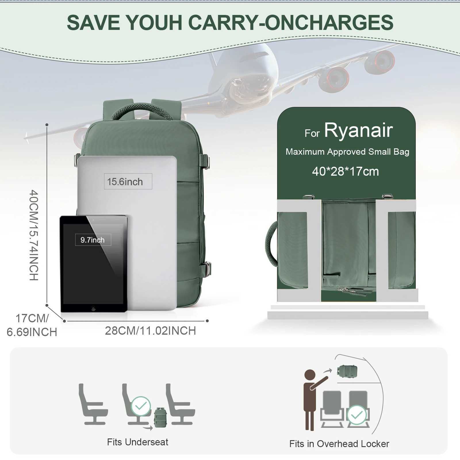 Ryanair Backpack 40x20x25 Cabin Bag Travel for Men Women Hand Luggage Leisure Laptop Mochila Para Viaje Cabina 240906