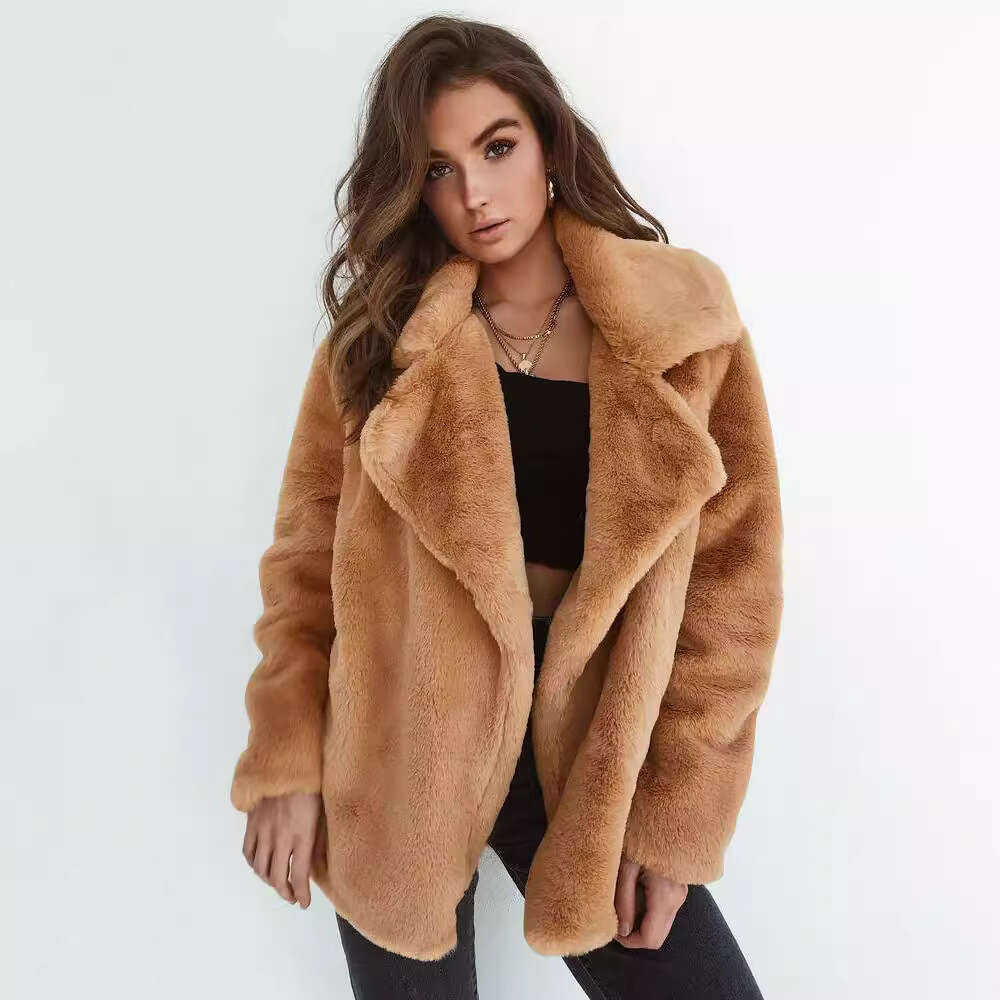 2024 Fashion Autumn/Winter Sexy Plush Collar Slimming Coat