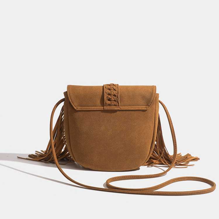 Spring Flip Woven Tassel Bag Soft Leather Trendy Versatile Cross Shoulder Women's Bag 240915