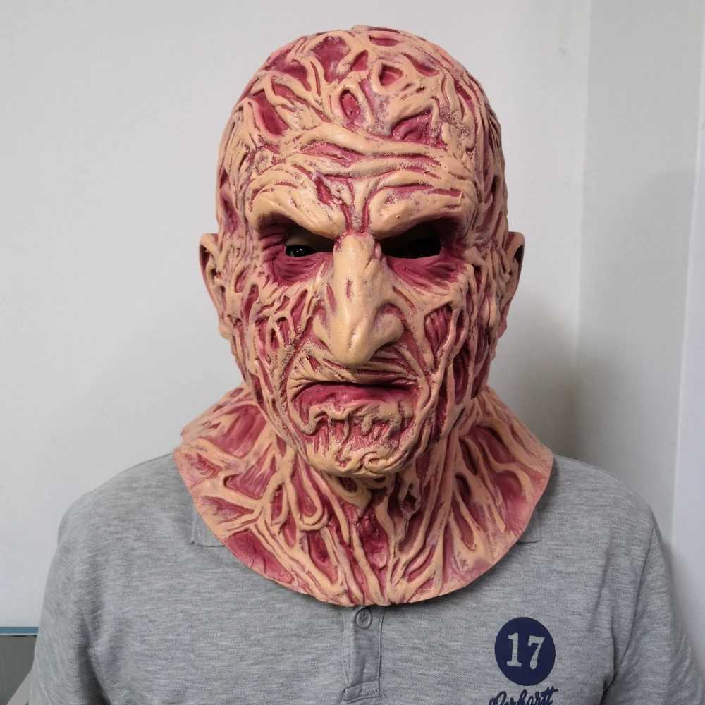 Freddy Krueger Mask Halloween Movie A Nightmare On Elm Street Terror Party Cosplay Costume Props Horror Latex HeadgearXJ240905