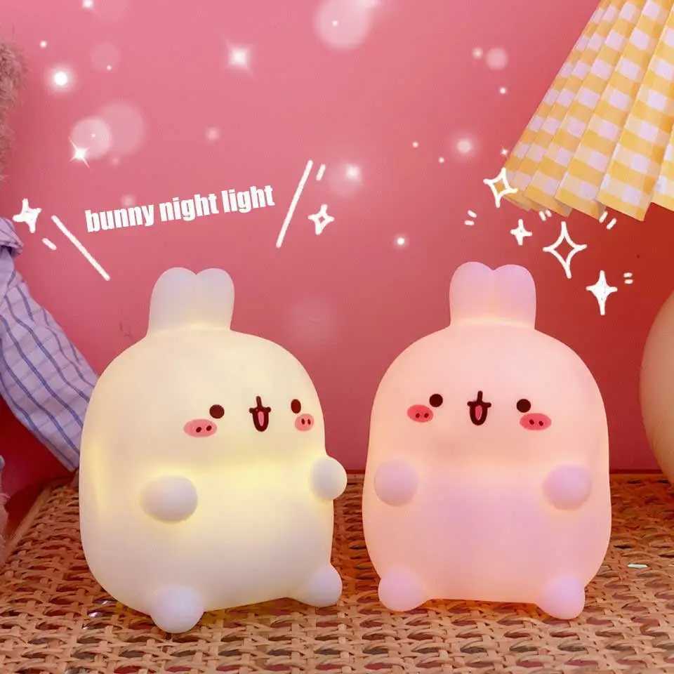 Kawaii Night Light Rabbit Light Creative Night Light Table Rabbit Decoration Bedroom Light Desk Lamp Home Decoration W240816