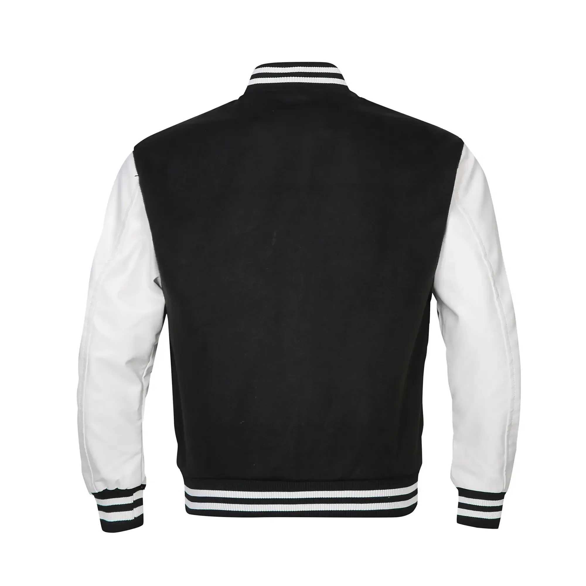 Autumn Red Black Casual Leather Sleeves Wool Unisex University Baseball Letterman Varsity Men Jackets Y240906