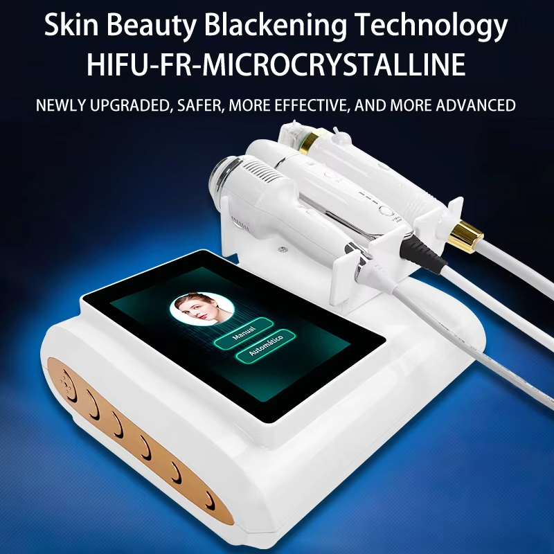 All-in-one HIFU High Intensity Focused Ultrasound Skin Beauty + Fractional RF Microneedle Therapy for Scar Repairing Skin Firming Anti-aging 3 Handles