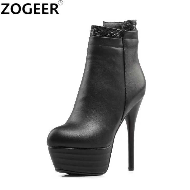 Designer Platform Womens Ankle Boots Extreme High Heels Sexy Short Boots Autumn Winter Black Womens Party Shoes Large Size CL240906