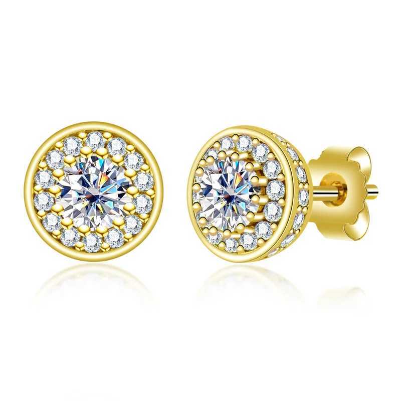 0.5 carat silica gold-plated gold S925 silver earrings for womens engagement stud earrings W240803
