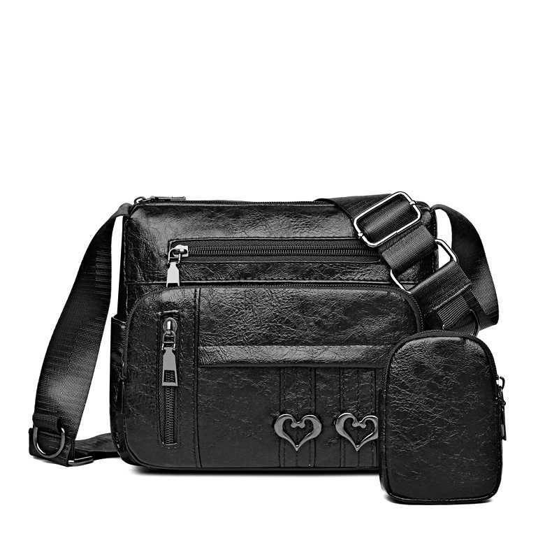 large capacity women's shoulder bag, casual and versatile set of mother and child, women's bag PU crossbody bag, middle-aged mother bag 2409