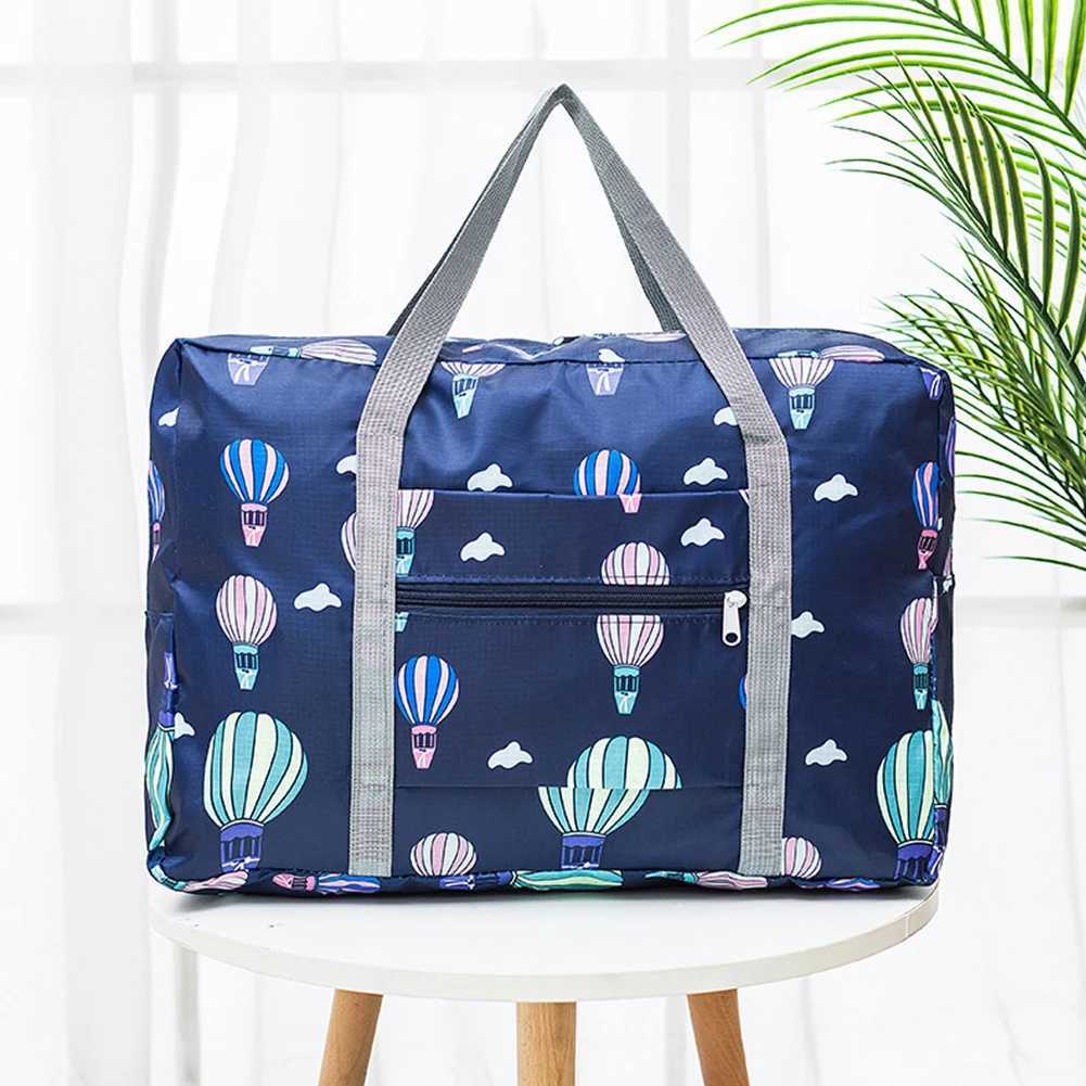 Foldable large capacity clothing storage bag womens sports and fitness travel handbag waterproof zipper closure swimming and yoga bag W240906