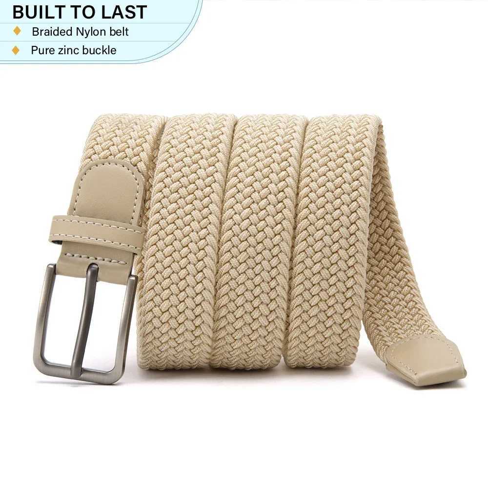 Mens elastic band unisex casual womens belt mens outdoor climbing training work belt womens jeans 115cm W240905
