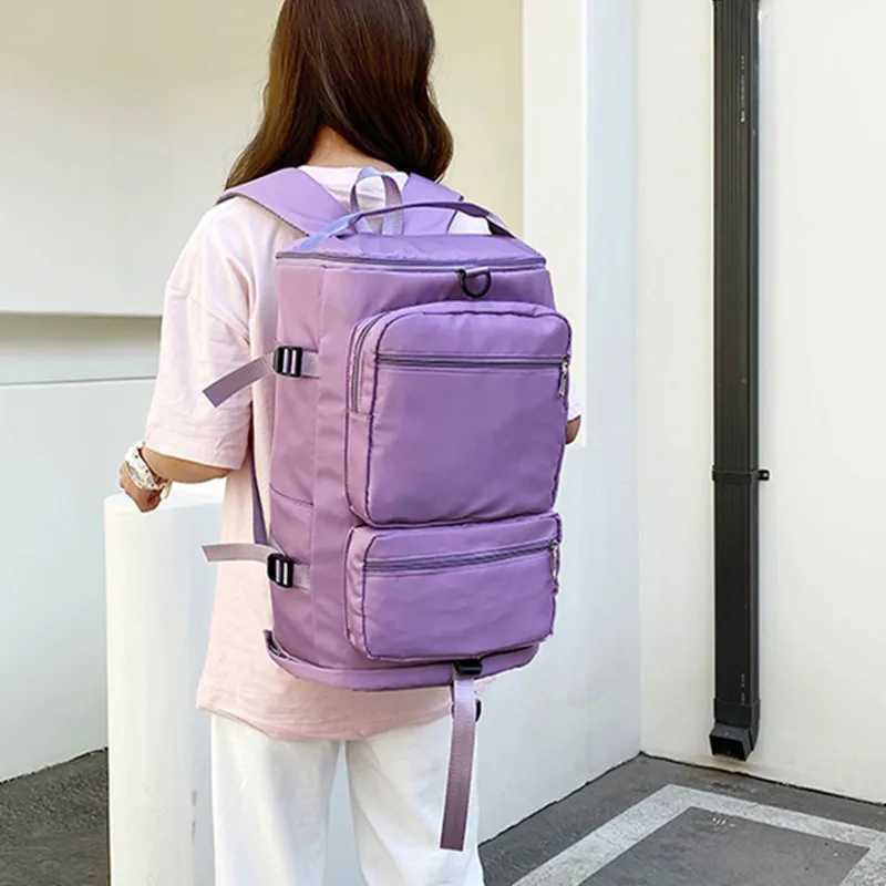 Large capacity fitness bag womens travel bag leisure weekend travel backpack dry wet separation exercise yoga bag cross body bag W240906