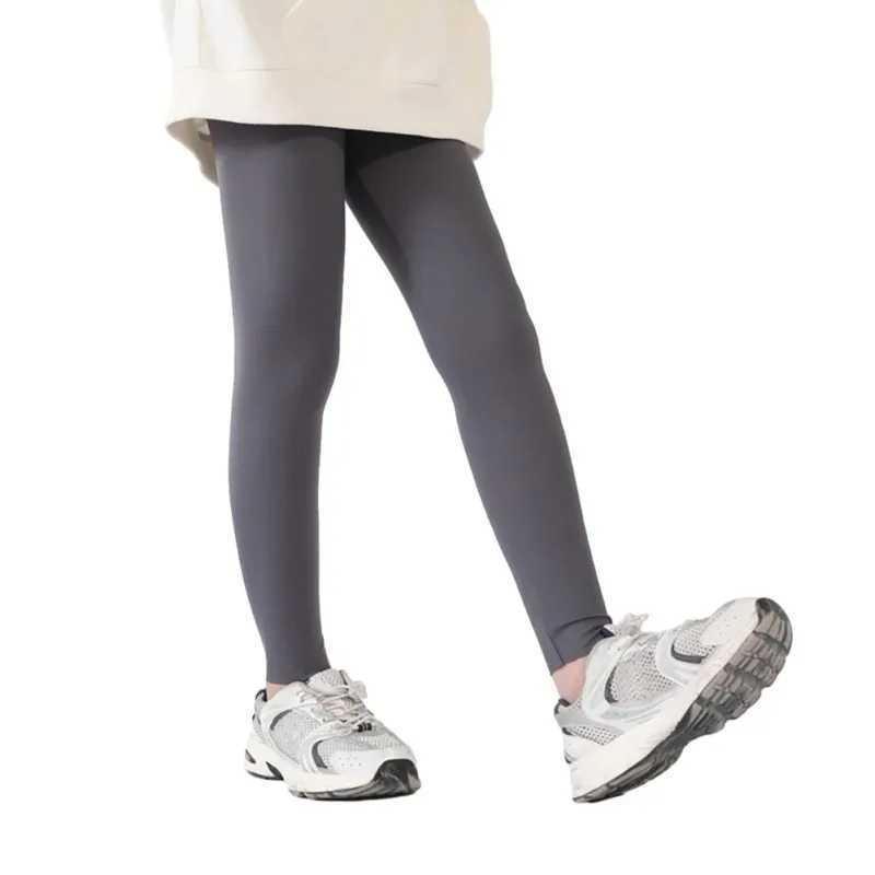 Spring Autumn Girls Long Pants Children High Waist Elastic Sport Leggings Slim Yoga Pants For Child Kids 2-12Y Y240906