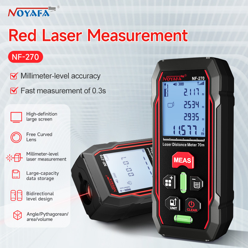 Noyafa NF-270 Laser Rangefinder - Accurate Measurement up to 70 Meters with Horizontal Bubbles & Angle Functionality