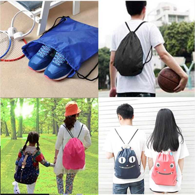 Portable mens sports and fitness bag with drawstring strap waterproof folding backpack shoes yoga running fitness travel bag W240906