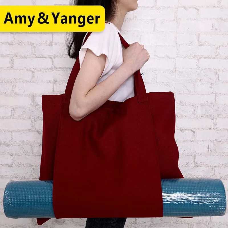 Durable canvas cotton yoga mat bag W240906