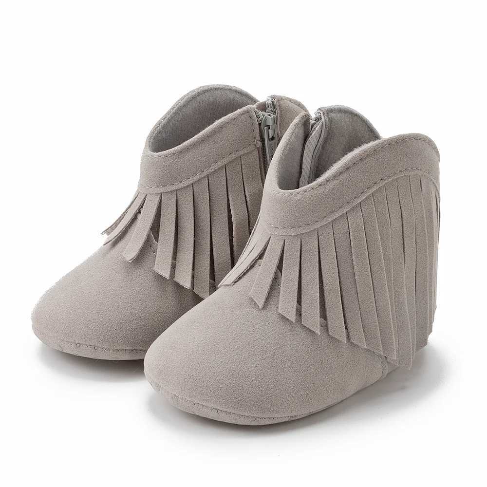 KIDSUN Baby Booties Girl Boy Prewalker Solid Infant Toddler First Walkers Soft Sole Anti-slip Boots Newborn Moccasin M240906