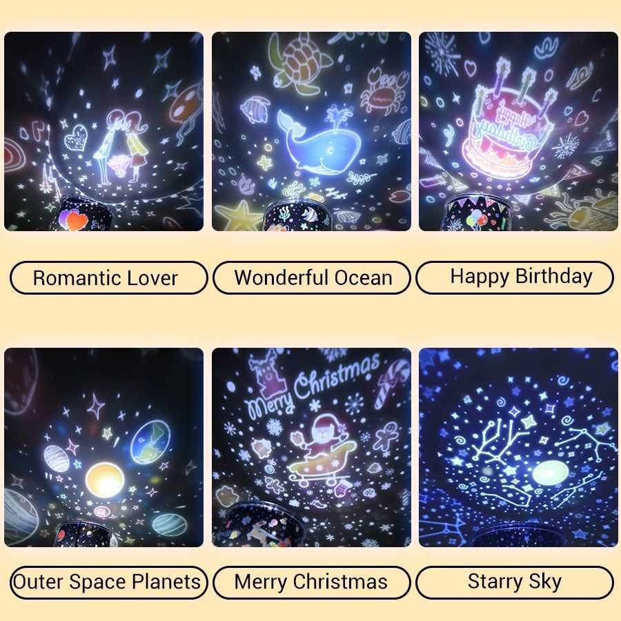 Starry Sky Projector Night Light Rechargeable Project Night Light with Speaker Room Bedlight Home Decoration Childrens Gift W240816