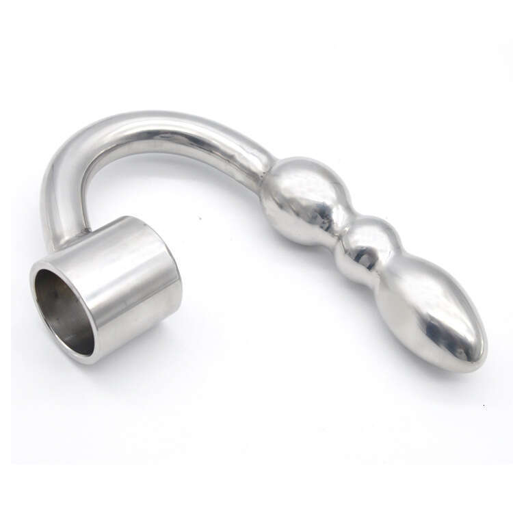 Men's metal anal plug, stainless steel anal hook, chastity lock, chastity lock, adult product A348