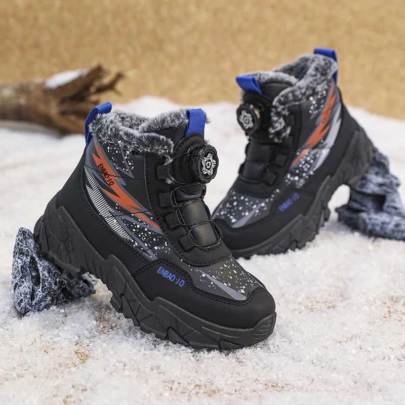 Childrens Winter Boots Slip-on Casual Cotton Snow Boot Plus Velvet Thickening High Top Popular Comfortable Shoe Explosive Style M240906