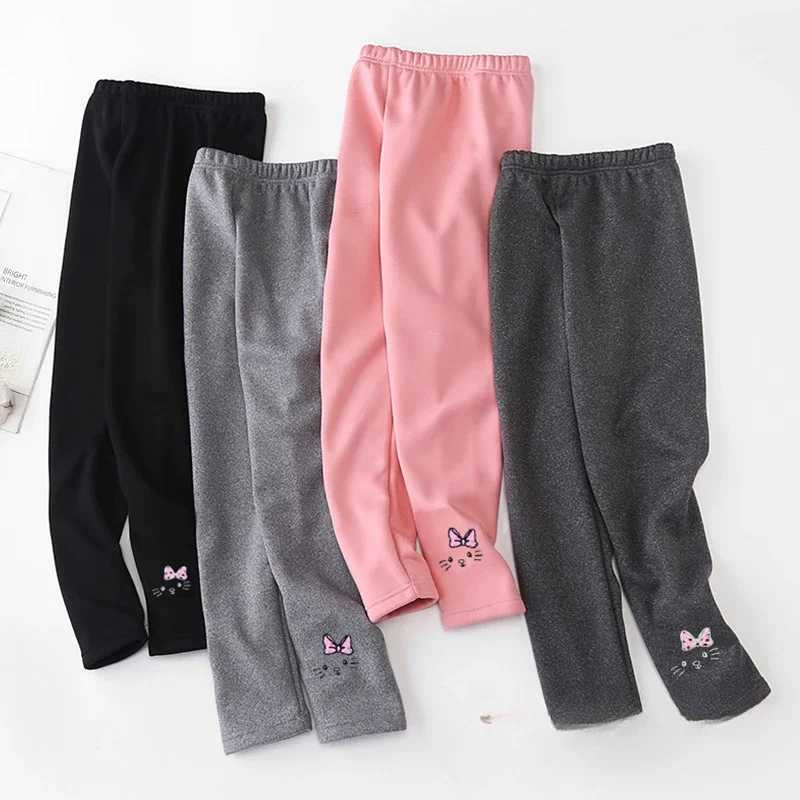 2-8Years Girls Leggings Autumn Winter Thick Warm Velvet Kids Leggings for Girls Children Bottom Part Pants Tights Y240906
