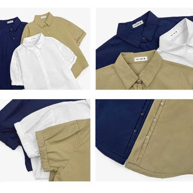 2023 Babys Boys shirt summer new Lapel short sleeve childrens Shirt pure cotton Fashion short shirt Tops 2 3 4 5 6 8 10 Yrs Y240906