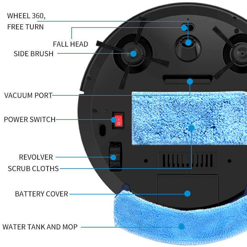 New Wireless Smart Robot Vacuum Cleaner Multifunctional Super Quiet Vacuuming Mopping Humidifying For Use Home Appliance