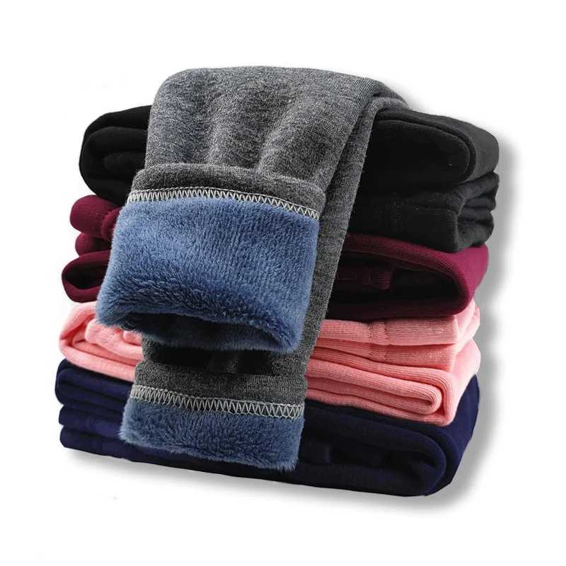 Clothing For Girls Pants Autumn Winter Plus Velvet Leggings Girls Slim Warm Girls Leggings Kids Trousers Y240906
