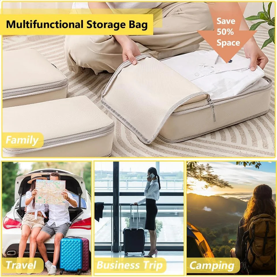 4 sets of packaging cubes for travel compression Ultralight 240906
