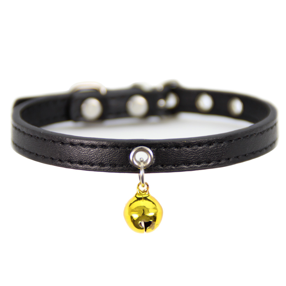 halloween Pet collar new item in stock wholesale pet collar PU black base cat collar bell