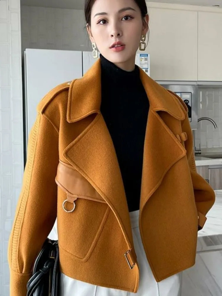 Autumn Winter Coat Female Solid Fashion Woolen Versatile Womens Coats Thickening Korean Jackets 240905