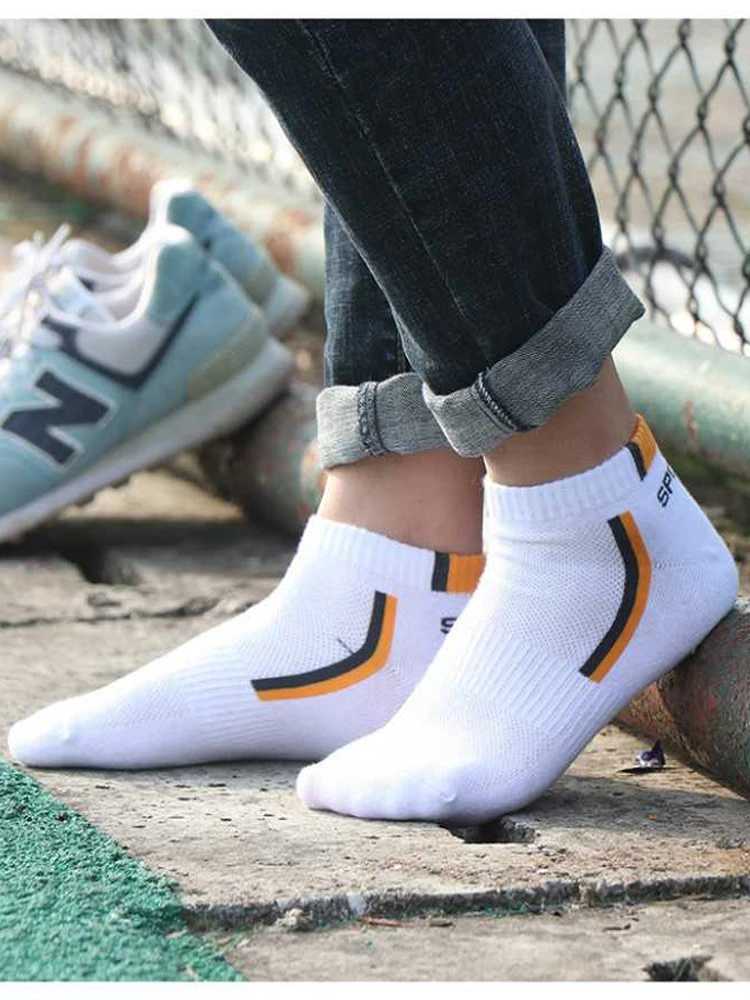 10 pairs of high-quality mens ankle socks breathable cotton sports socks mesh casual sports summer thin cut socks size 38-48 W240905