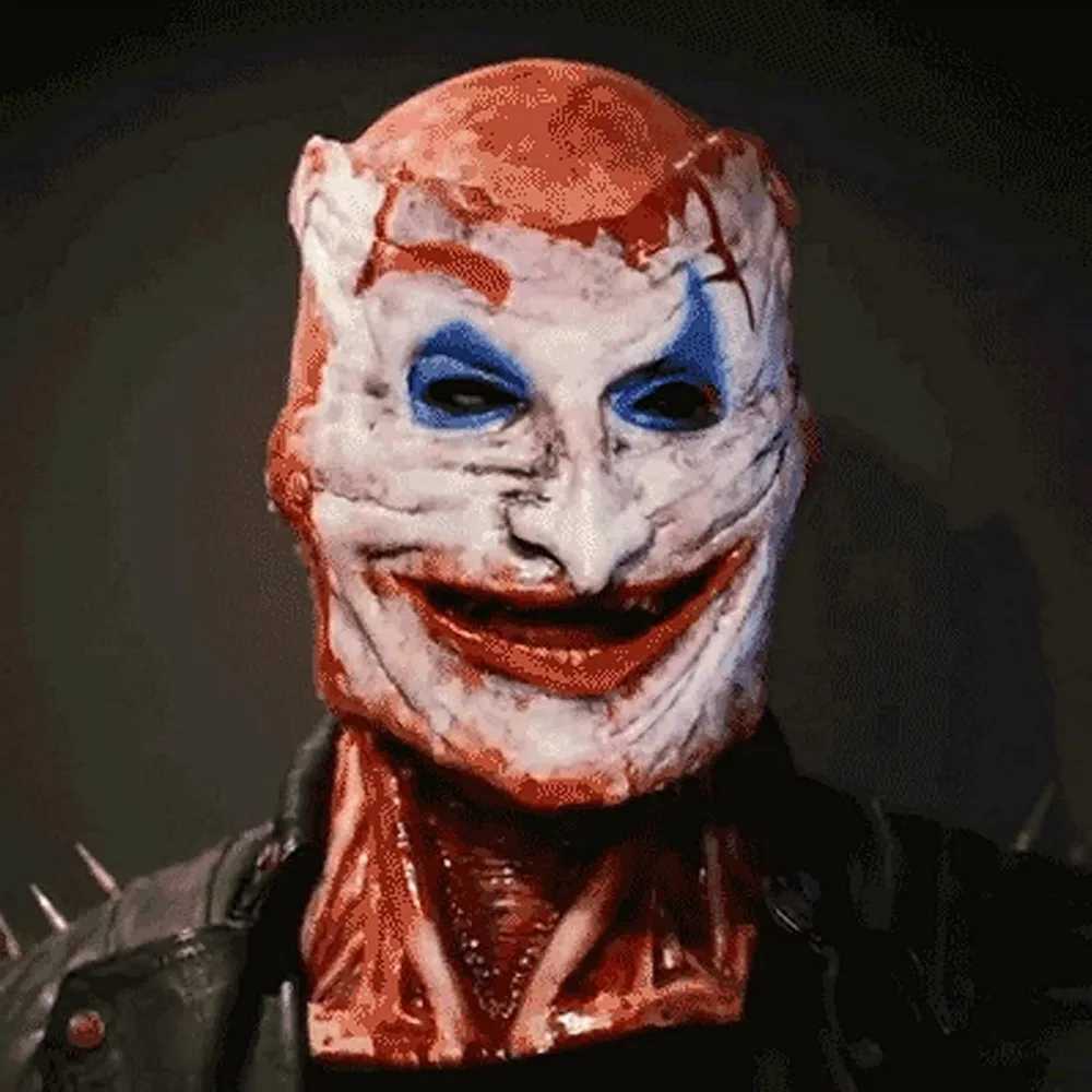 Halloween Mask Scary Halloween Mask Joker Double Layer Ripped Mask Halloween Full Head Skull Mask with Moving JawXJ240905
