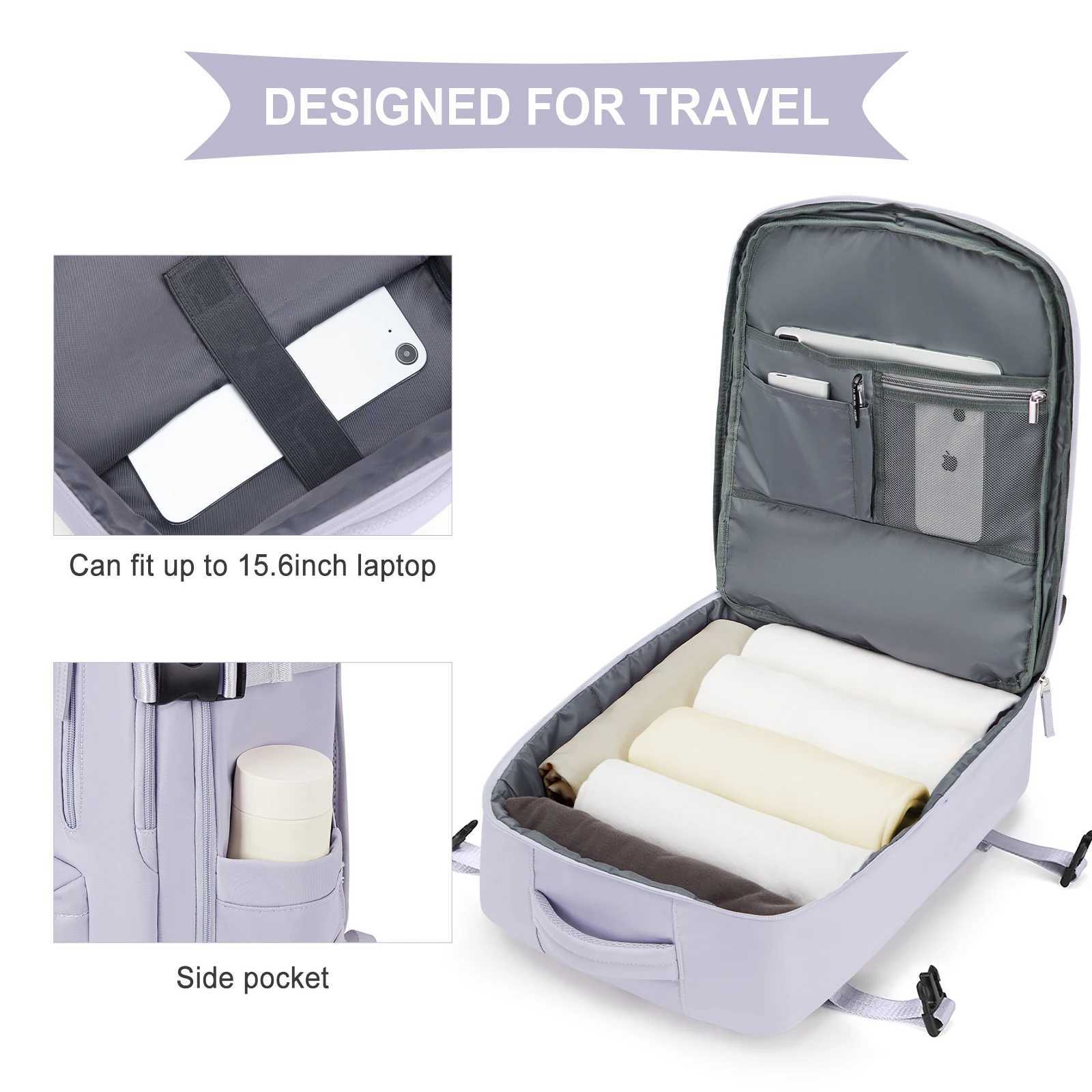 Women s Cabin Travel Backpack Laptop Bag Large Capacity Easyjet Carry Ons 45x36x20 Ryanair 40x20x25 Water Resistant 240906