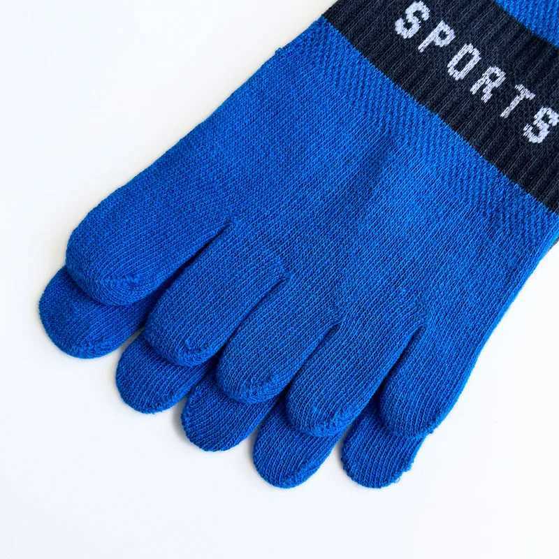 1/5 Pairs Men Ankle 5 Finger Socks Mesh Breathable Compression Sweat-Absorbing Shallow Mouth Fitness Hiking Sport Boat Toe Socks Y240906
