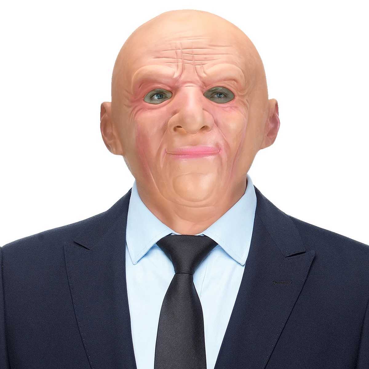 Halloween Old Man Mask Headdress Dress Up Props Headgear Old Grandpa Human Face Wig Props Halloween Funny MasksXJ240905