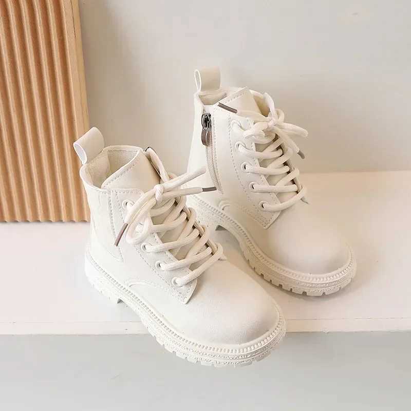 Children Fashion Short Boots Boys Girls Ankle Boots Solid Color Breatheable Simple Autumn Winter Kids Leather Snow Boots M240906