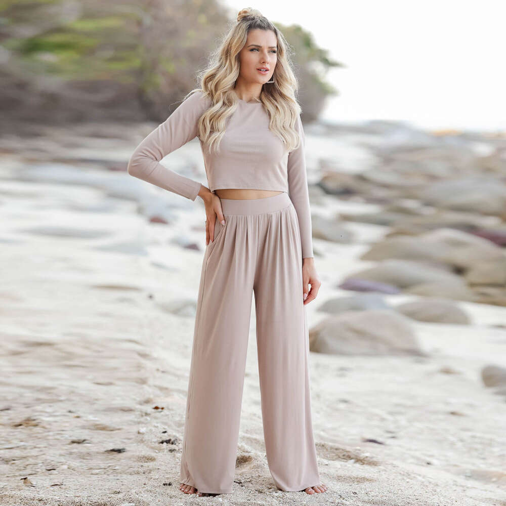 Fashion Casual 2024 Autumn/Winter New Long Sleeve T-shirt+Pants Two Piece Set Large Women's Wear