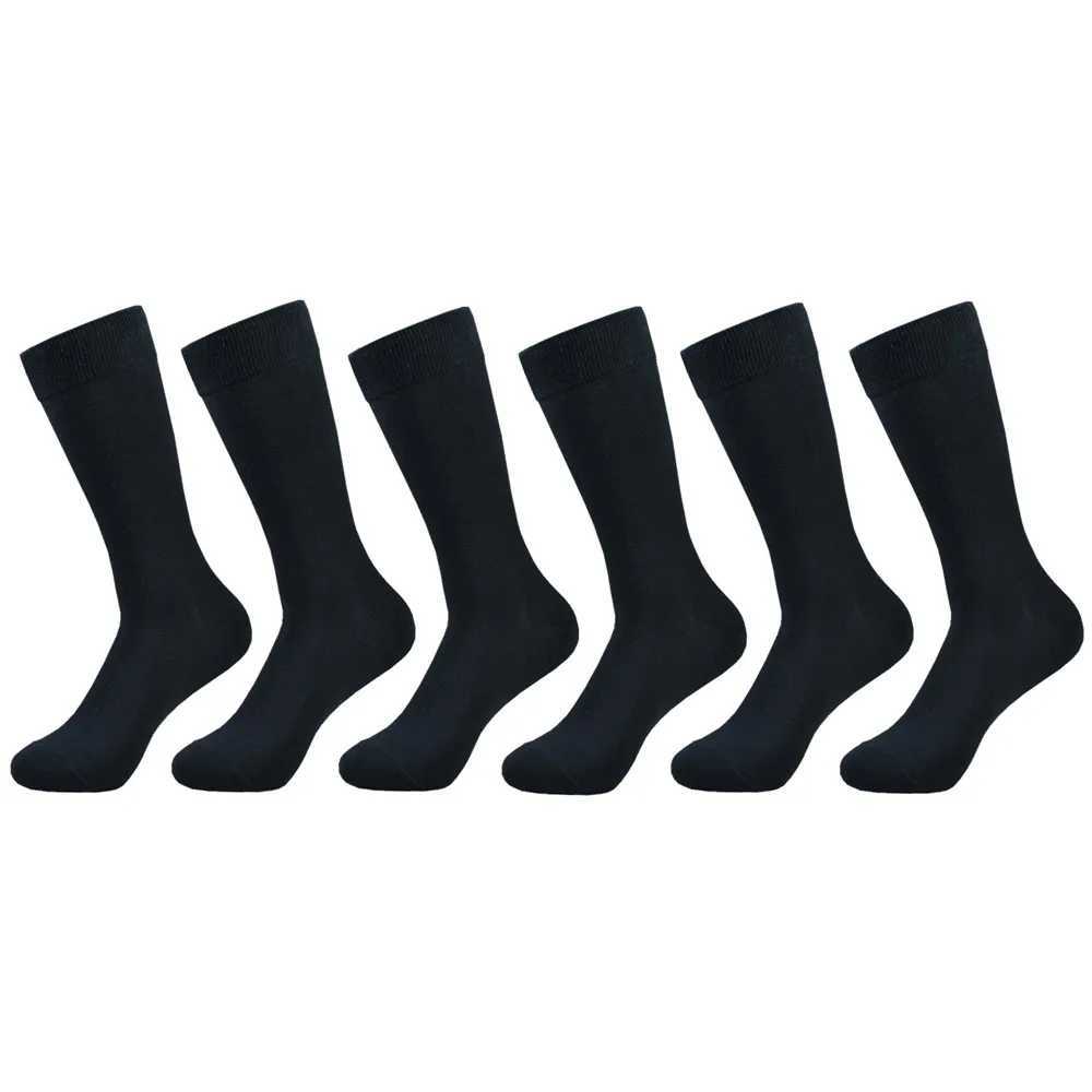 6 pairs of mens socks black cotton dress socks high-quality long autumn and winter sweat resistant odor proof calf socks W240905
