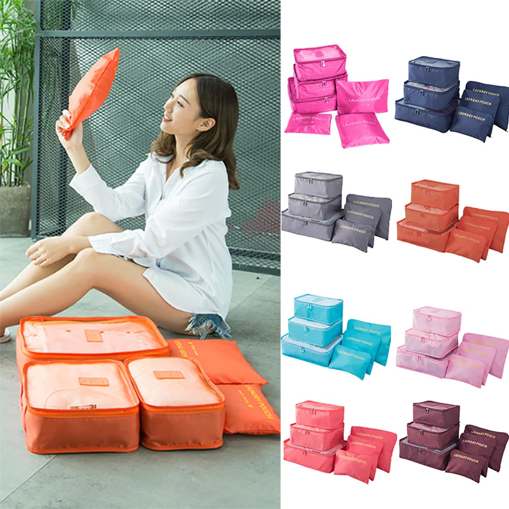 6piece travel storage bag set for clothing Tidy organizer wardrobe suitcase shoebox packaging cube 240906