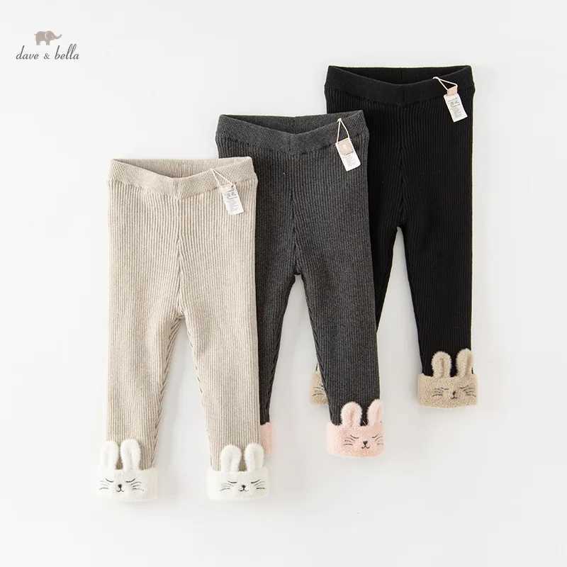 Dave Bella Childrens Pants 2023 New Autumn Winter Girls Casual Fashion Tight Pants Leggings Cute Sport Outdoor DB4237764 Y240906