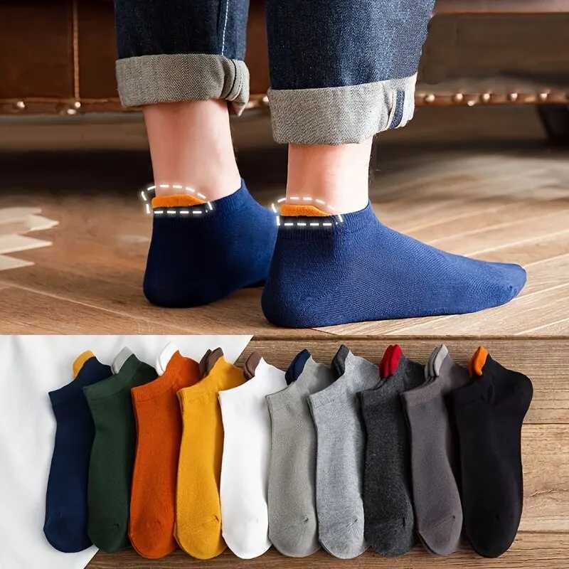 10 pairs of high-quality mens cotton socks suitable for men low cut ankle socks breathable summer casual soft sports socks W240905