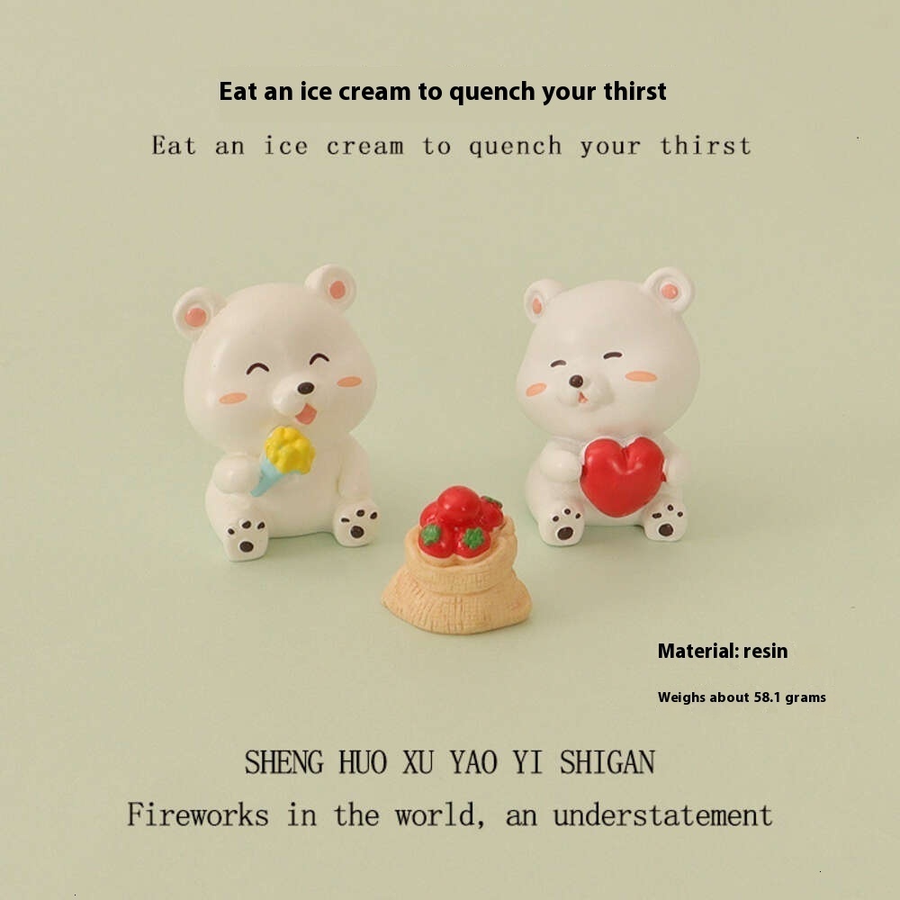 Cartoon Mini Ins Love Bear Fruit Micro Landscape Creation Baby House DIY Accessories Home Desktop Decoration